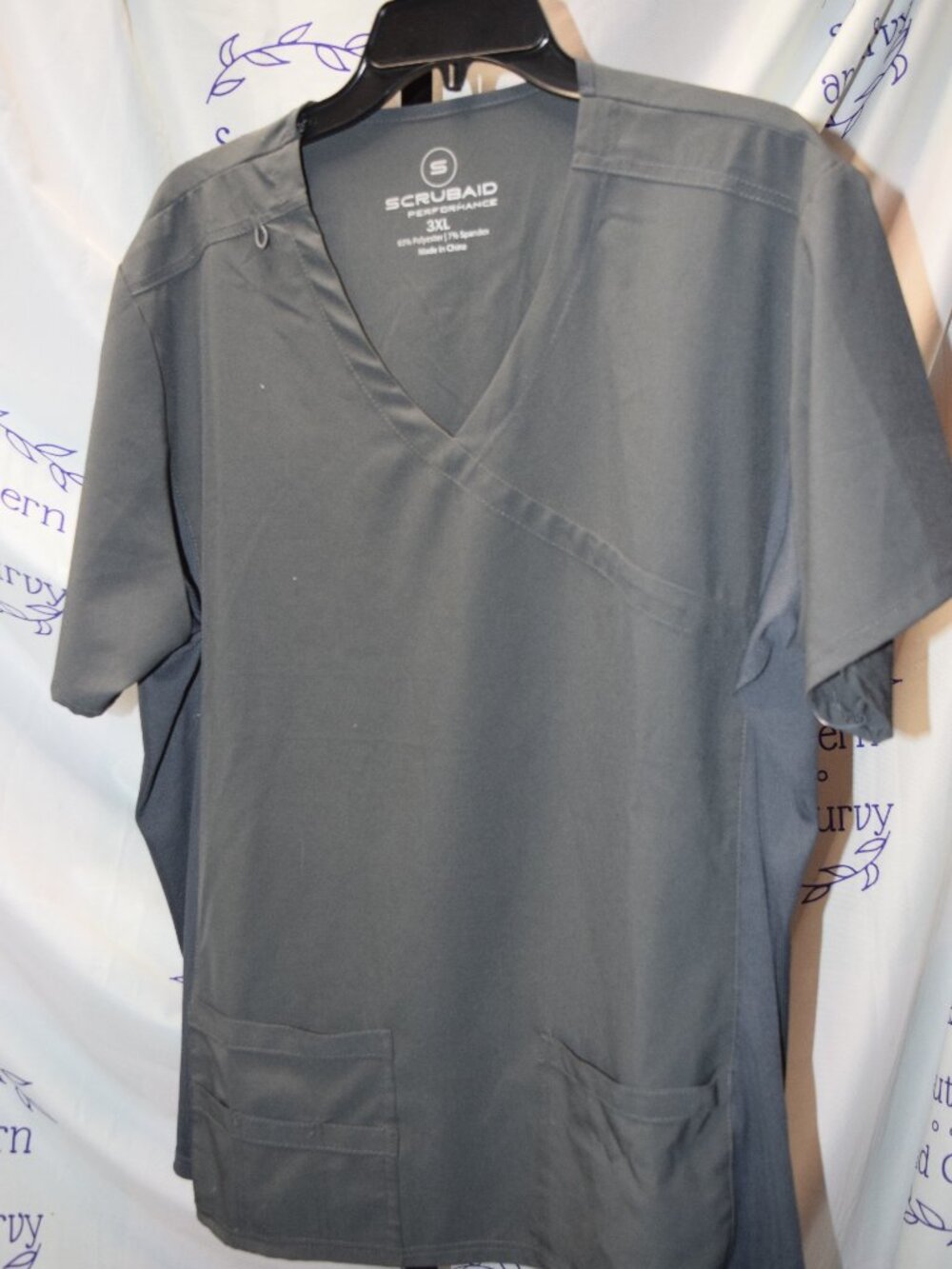 ScrubAid Performance Gray Scrub Shirt, Size 3XL